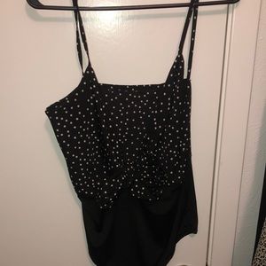 Black Polk a dot body suit